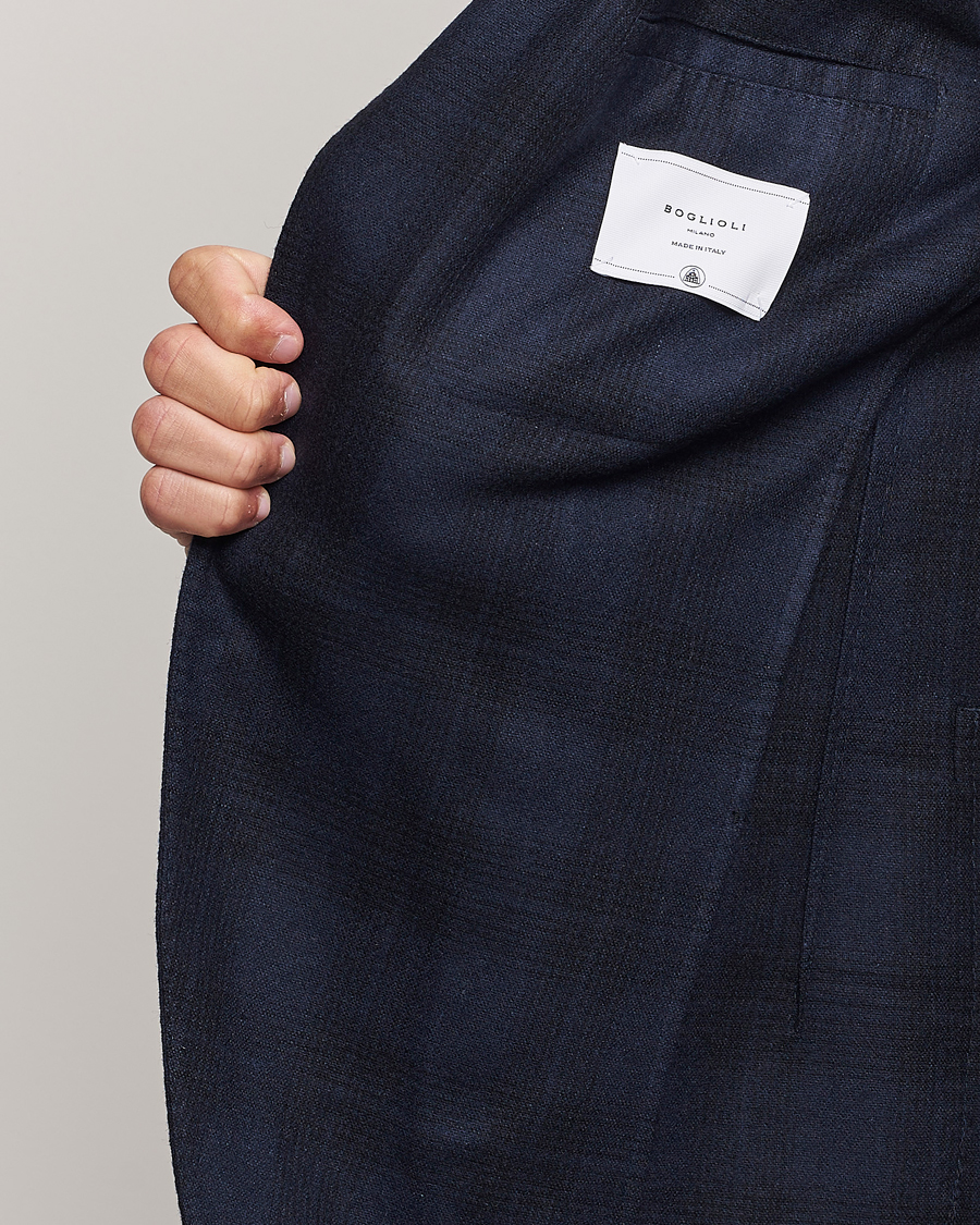 Herre | Dressjakker | Boglioli | K Jacket Wool Herringbone Blazer Navy