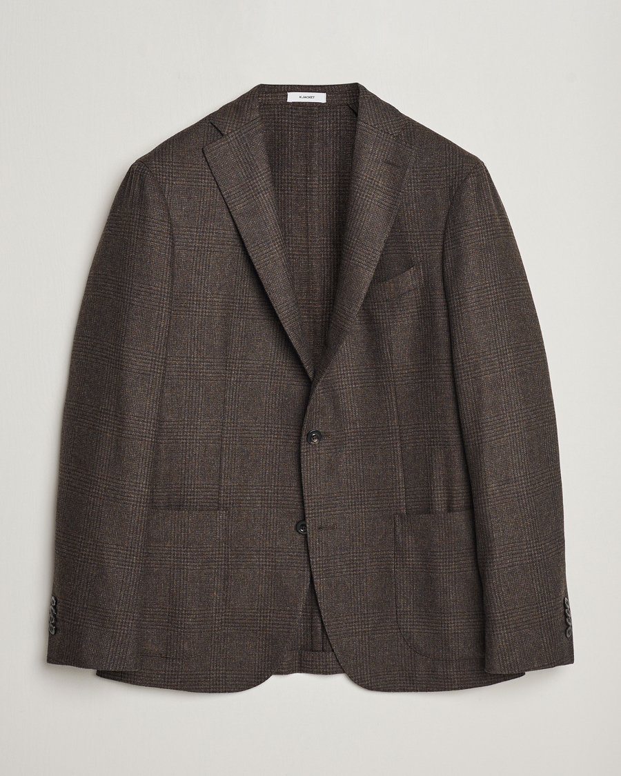 Herre | Dressjakker | Boglioli | K Jacket Prince Of Wales Blazer Dark Brown