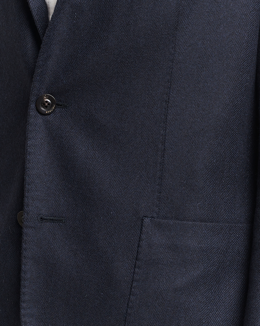 Herre | Dressjakker | Boglioli | K Jacket Dyed Flannel Check Blazer Navy