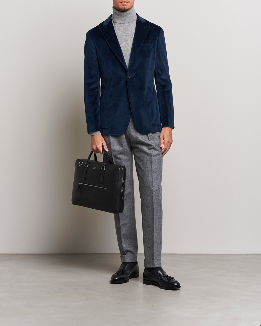 Herre | Dressjakker | Boglioli | K Jacket Peak Lapel Velvet Blazer Navy