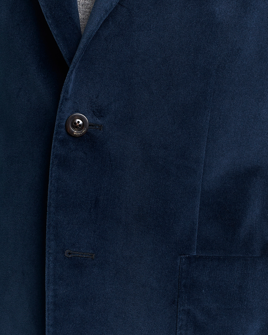 Herre | Dressjakker | Boglioli | K Jacket Peak Lapel Velvet Blazer Navy