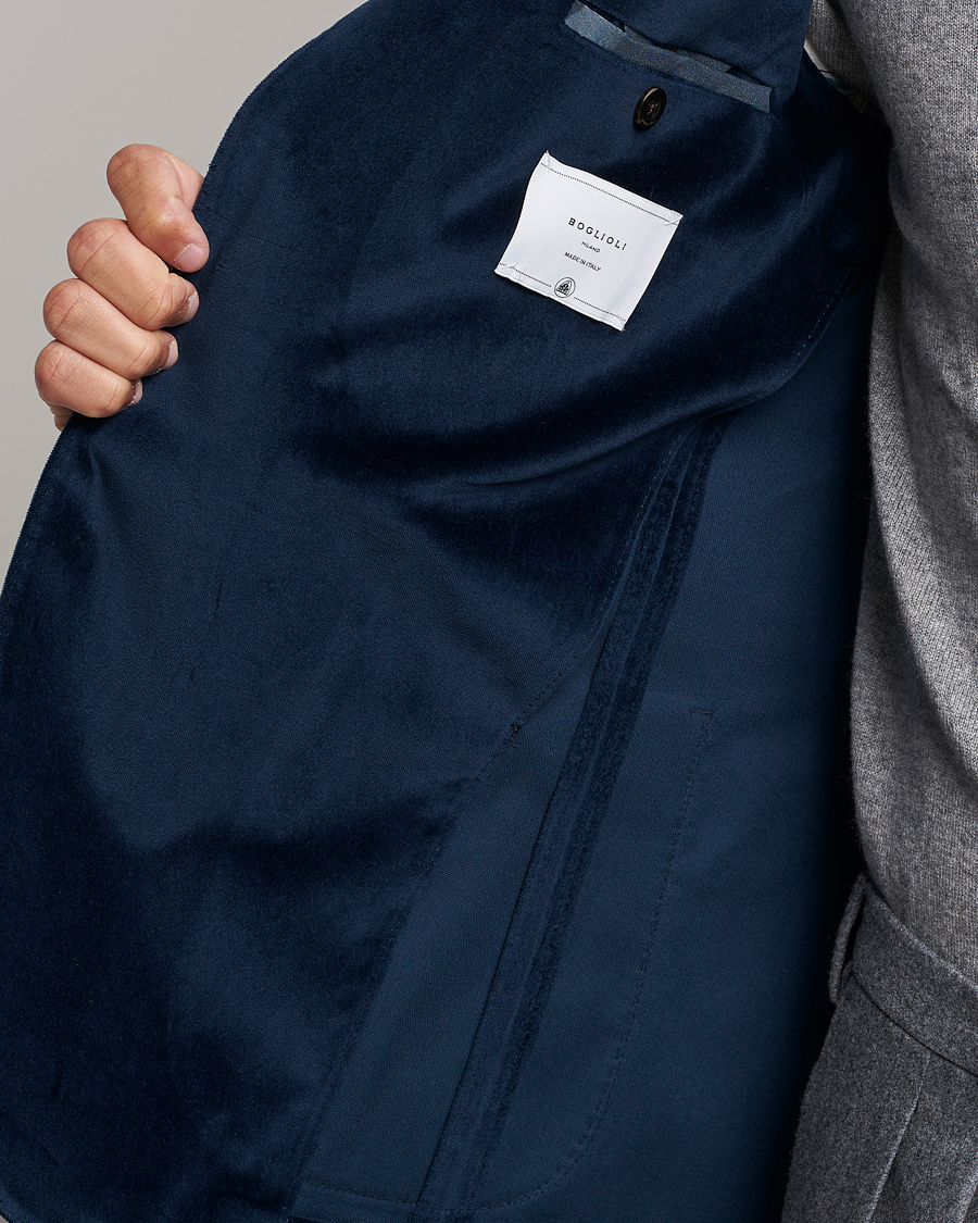 Herre | Dressjakker | Boglioli | K Jacket Peak Lapel Velvet Blazer Navy