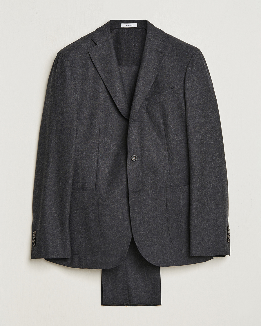 Herre | Boglioli | Boglioli | K Jacket Light Flannel Suit Dark Grey