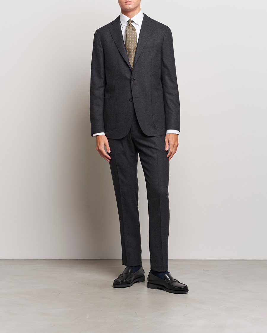 Herre | Dresser | Boglioli | K Jacket Light Flannel Suit Dark Grey
