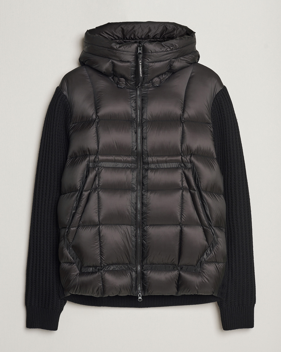Herre | Jakker | C.P. Company | Merino Wool Padded Hybrid Hood Jacket Black