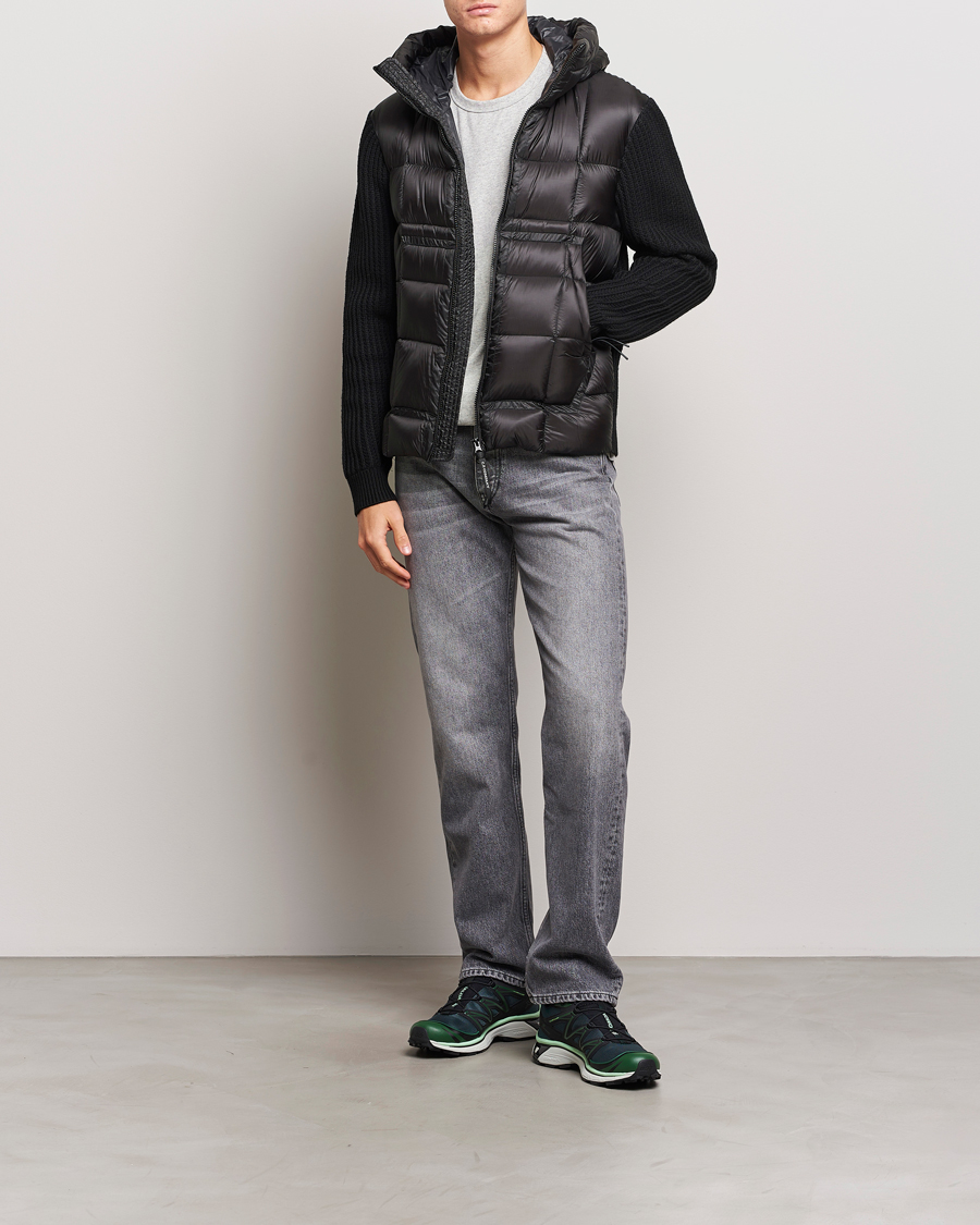 Herre | Jakker | C.P. Company | Merino Wool Padded Hybrid Hood Jacket Black