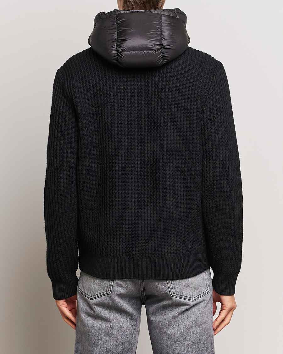 Herre | Jakker | C.P. Company | Merino Wool Padded Hybrid Hood Jacket Black