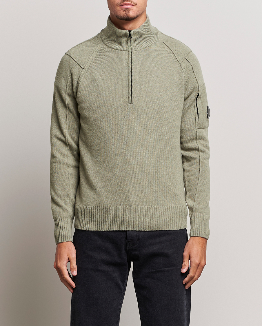 Herre |  | C.P. Company | Lambswool Lens Half Zip Silver Sage