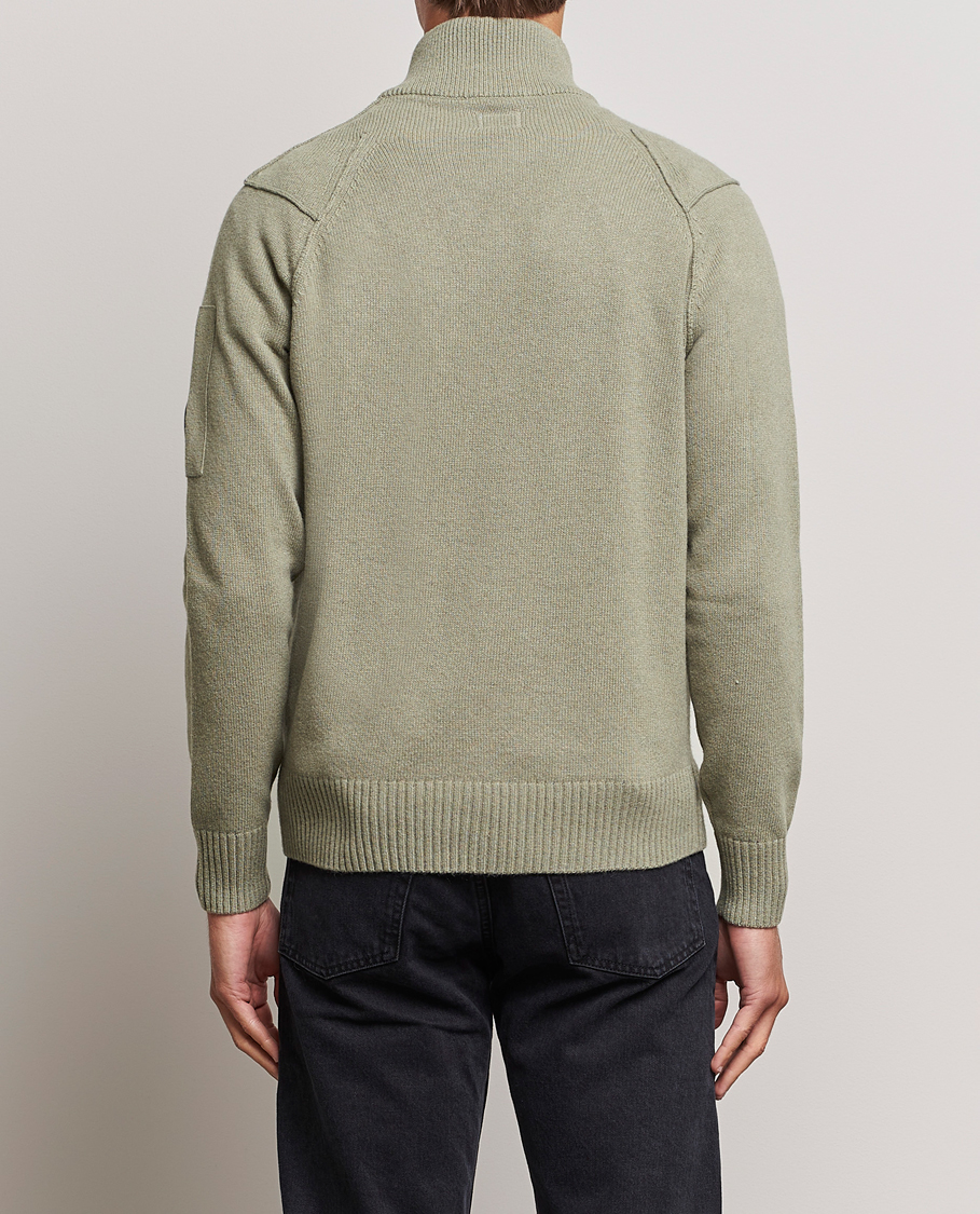 Herre | Gensere | C.P. Company | Lambswool Lens Half Zip Silver Sage