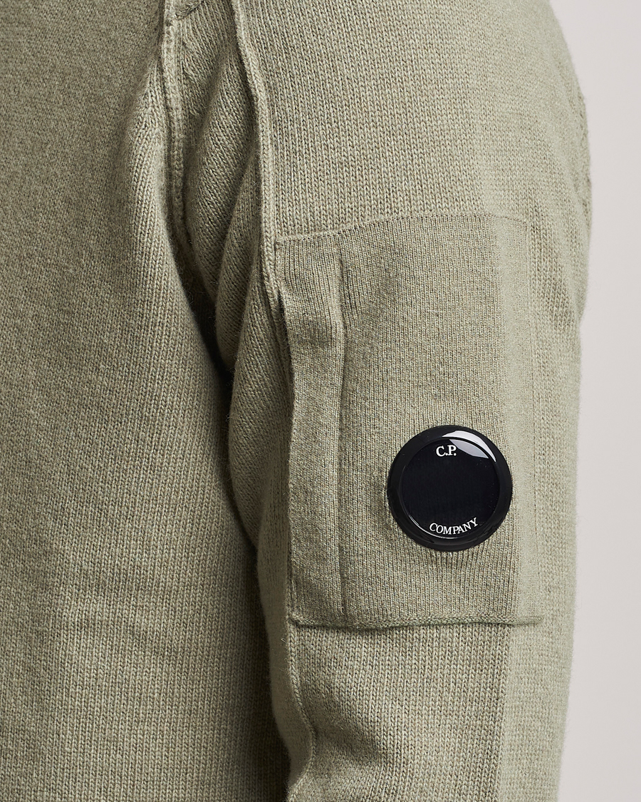 Herre | Gensere | C.P. Company | Lambswool Lens Half Zip Silver Sage