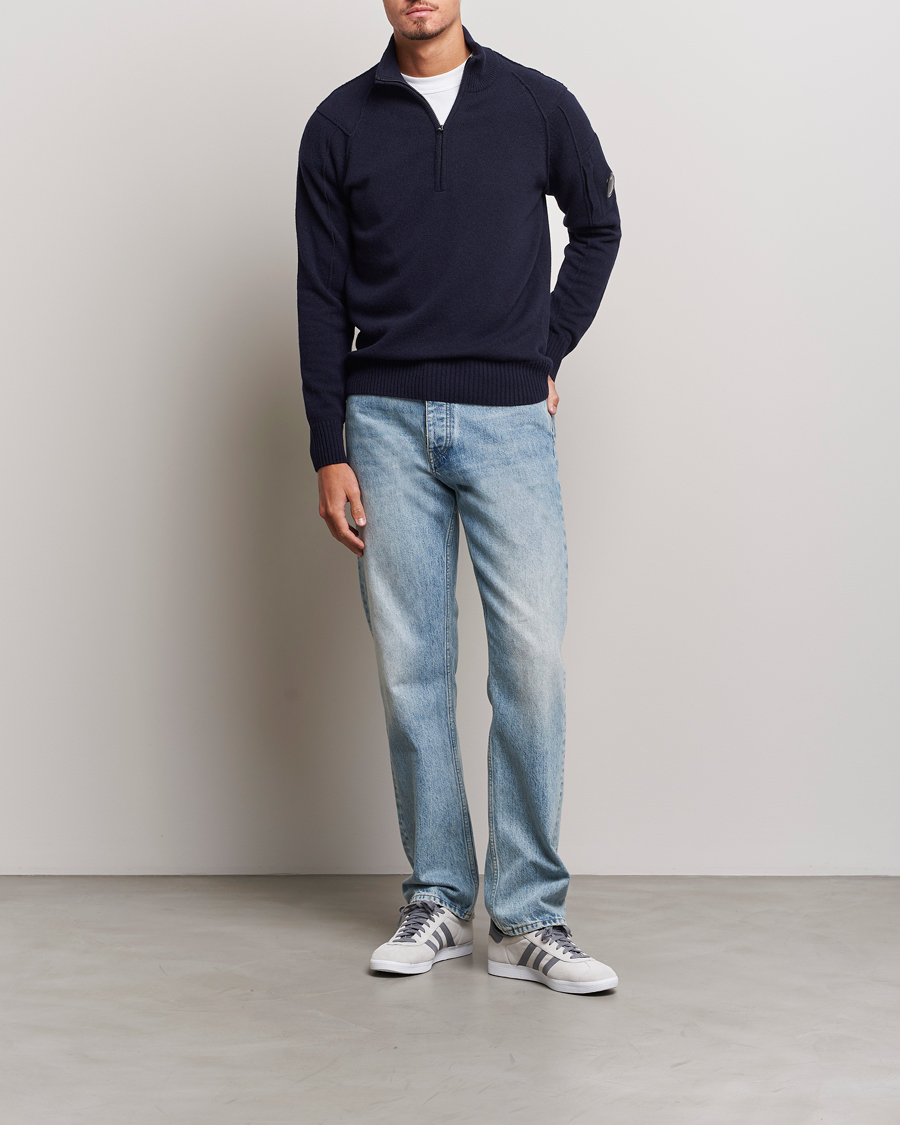 Herre | Gensere | C.P. Company | Lambswool Lens Half Zip Total Eclipse
