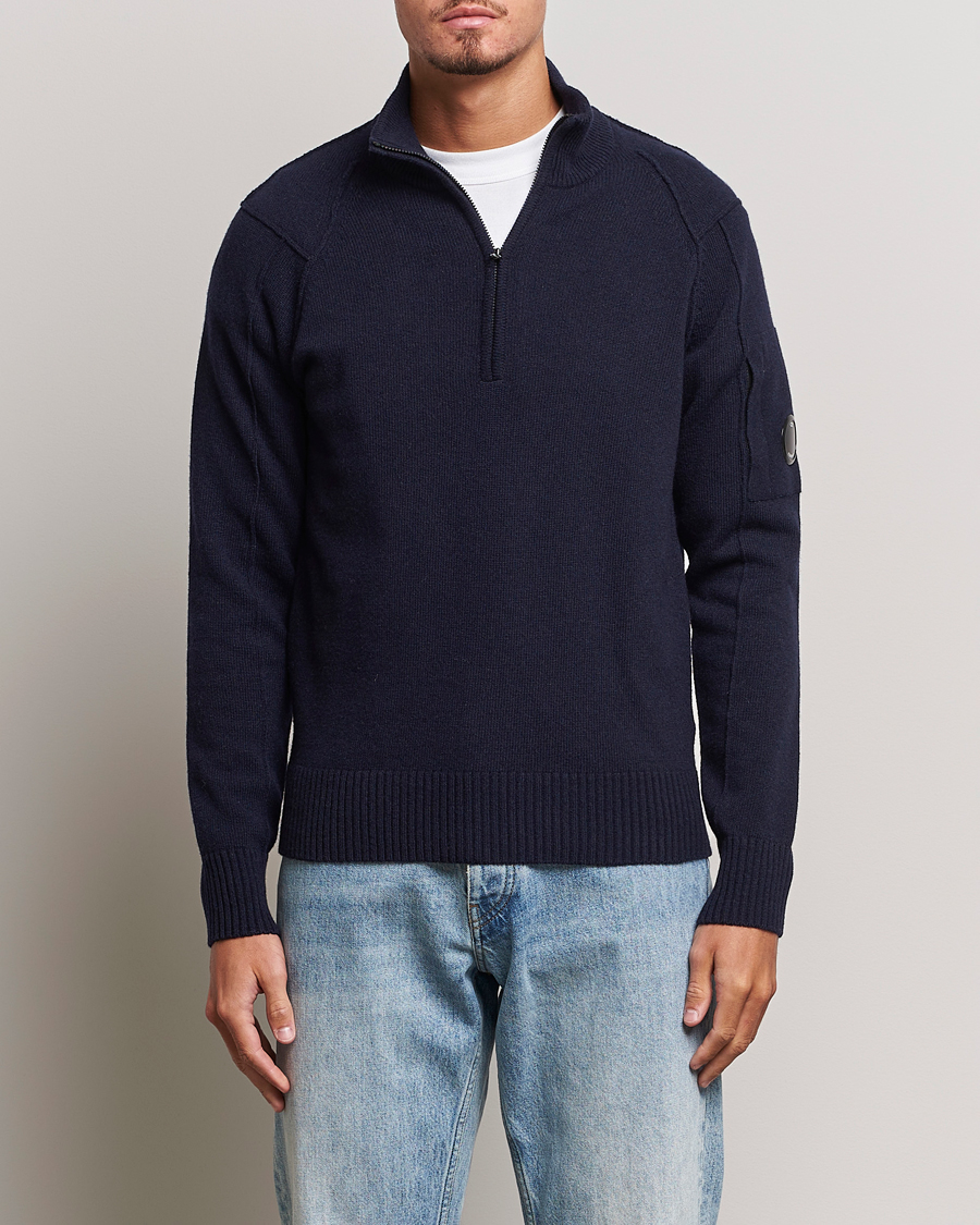 Herre | Gensere | C.P. Company | Lambswool Lens Half Zip Total Eclipse