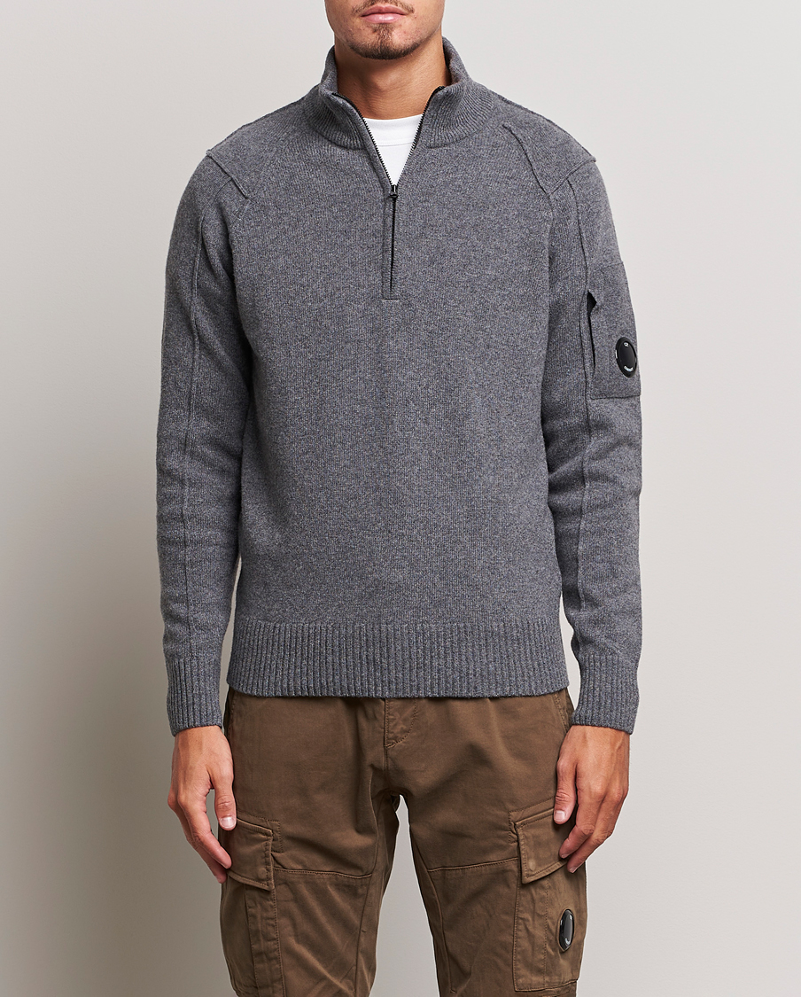 Herre |  | C.P. Company | Lambswool Lens Half Zip Grey Marl