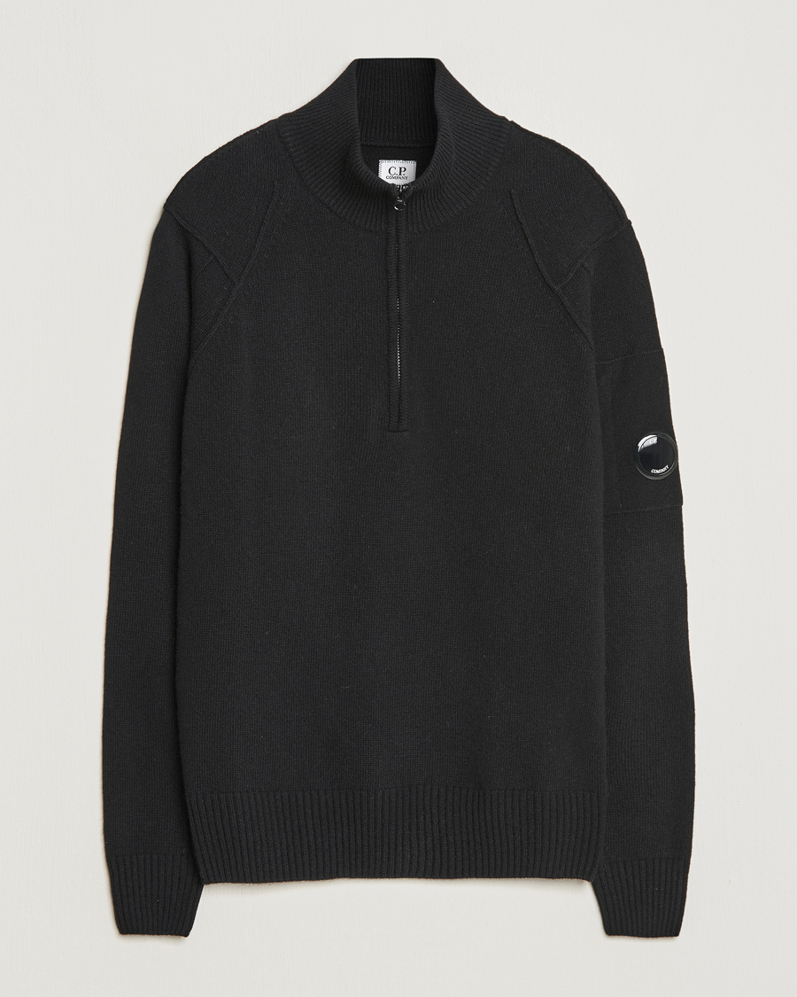 Herre | Gensere | C.P. Company | Lambswool Lens Half Zip Black