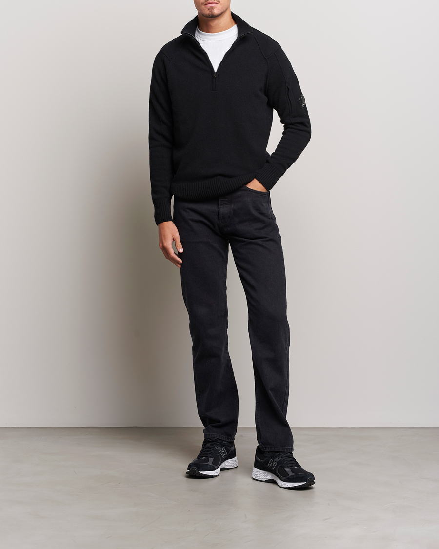 Herre | Gensere | C.P. Company | Lambswool Lens Half Zip Black