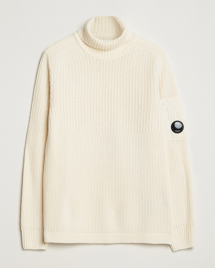 Herre |  | C.P. Company | Heavy Knitted Lambswool Rollneck White