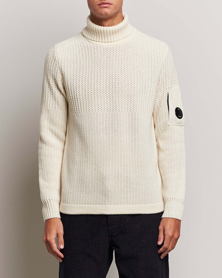 Herre | Pologensere | C.P. Company | Heavy Knitted Lambswool Rollneck White
