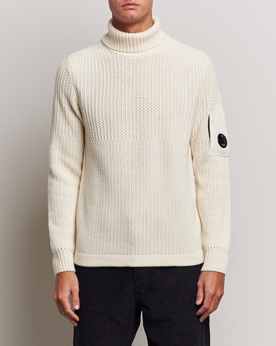 Herre |  | C.P. Company | Heavy Knitted Lambswool Rollneck White