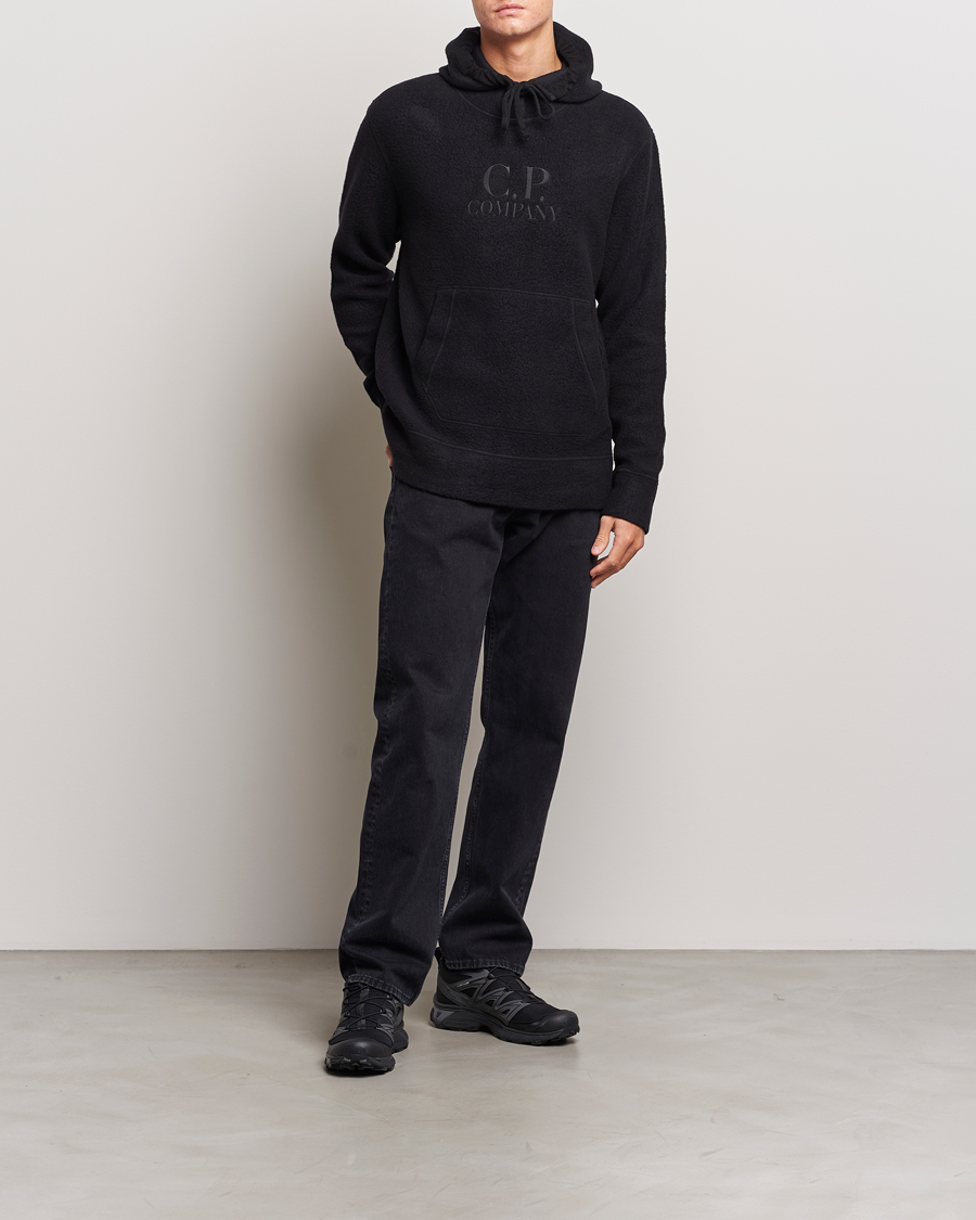 Herre | Gensere | C.P. Company | Wool Polar Fleece Logo Hood Black