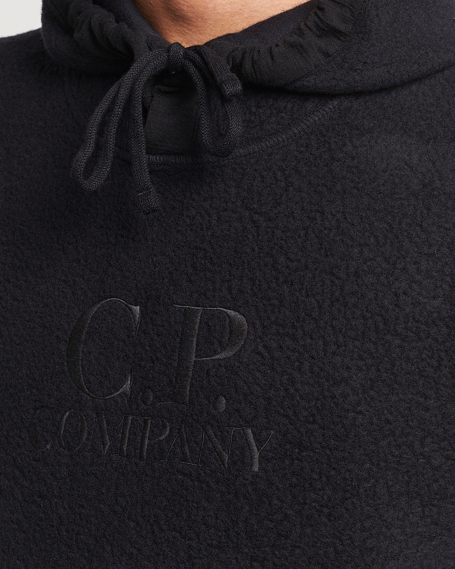 Herre | Gensere | C.P. Company | Wool Polar Fleece Logo Hood Black