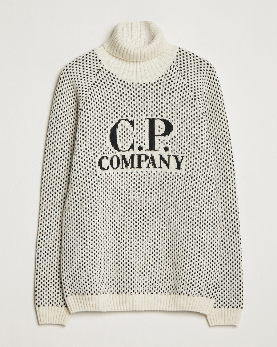 Herre |  | C.P. Company | Wool Jaquard CP 3 Knitted Rollneck White