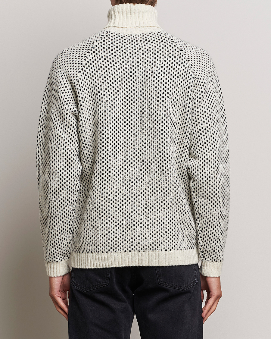 Herre | Gensere | C.P. Company | Wool Jaquard CP 3 Knitted Rollneck White