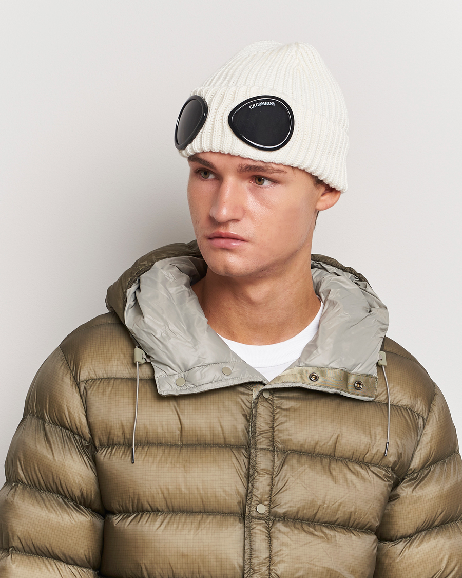 Herre |  | C.P. Company | Knitted Merino Goggle Beanie White