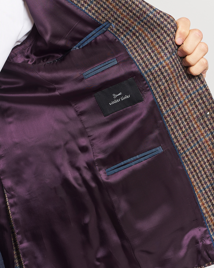 Herre | Dressjakker | Walker Slater | Edward Lambswool Houndstooth Blazer Brown/Navy