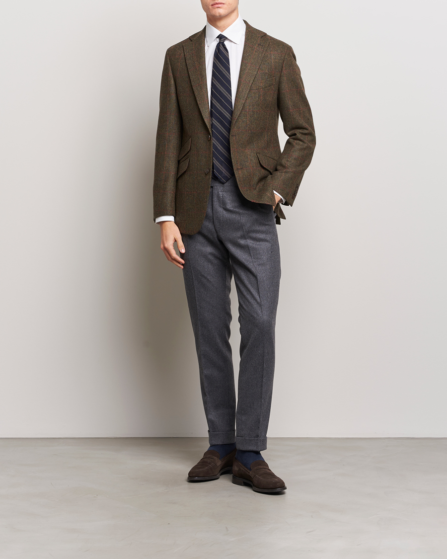 Herre | Dressjakker | Walker Slater | Edward Lambswool Windowpane Blazer Green