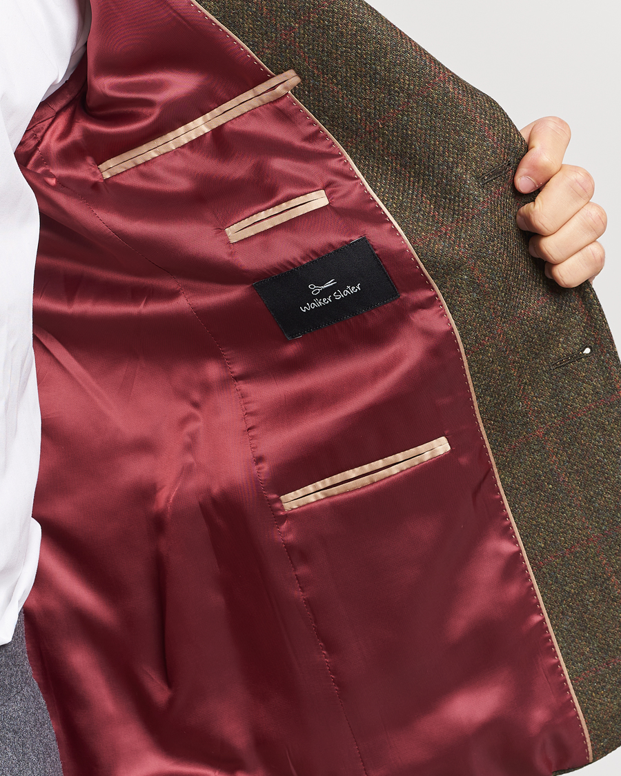 Herre | Dressjakker | Walker Slater | Edward Lambswool Windowpane Blazer Green
