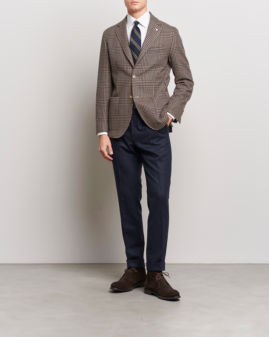 Herre | Dressjakker | L.B.M. 1911 | Jack Regular Checked Wool Blazer Brown