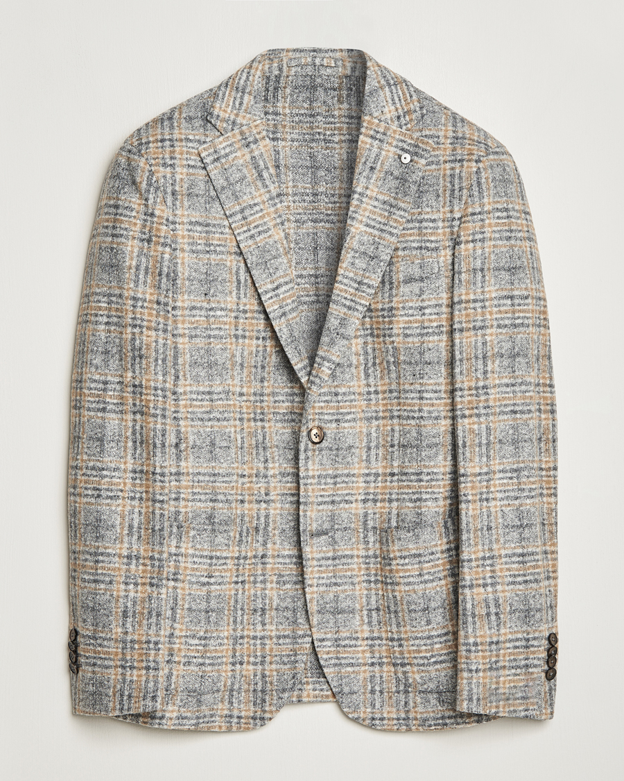 Herre | Dressjakker | L.B.M. 1911 | Jack Checked Cotton/Wool Jersey Blazer Grey