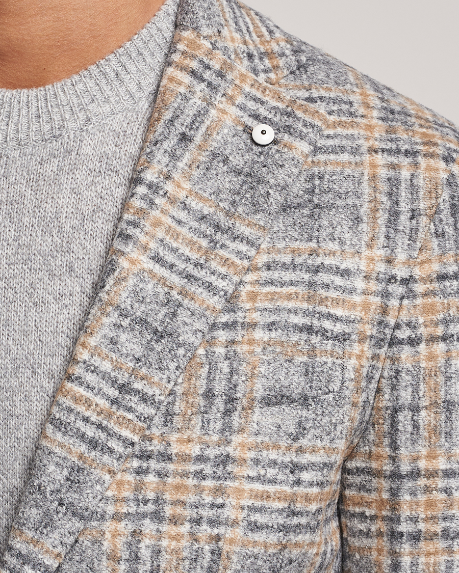 Herre | Dressjakker | L.B.M. 1911 | Jack Checked Cotton/Wool Jersey Blazer Grey