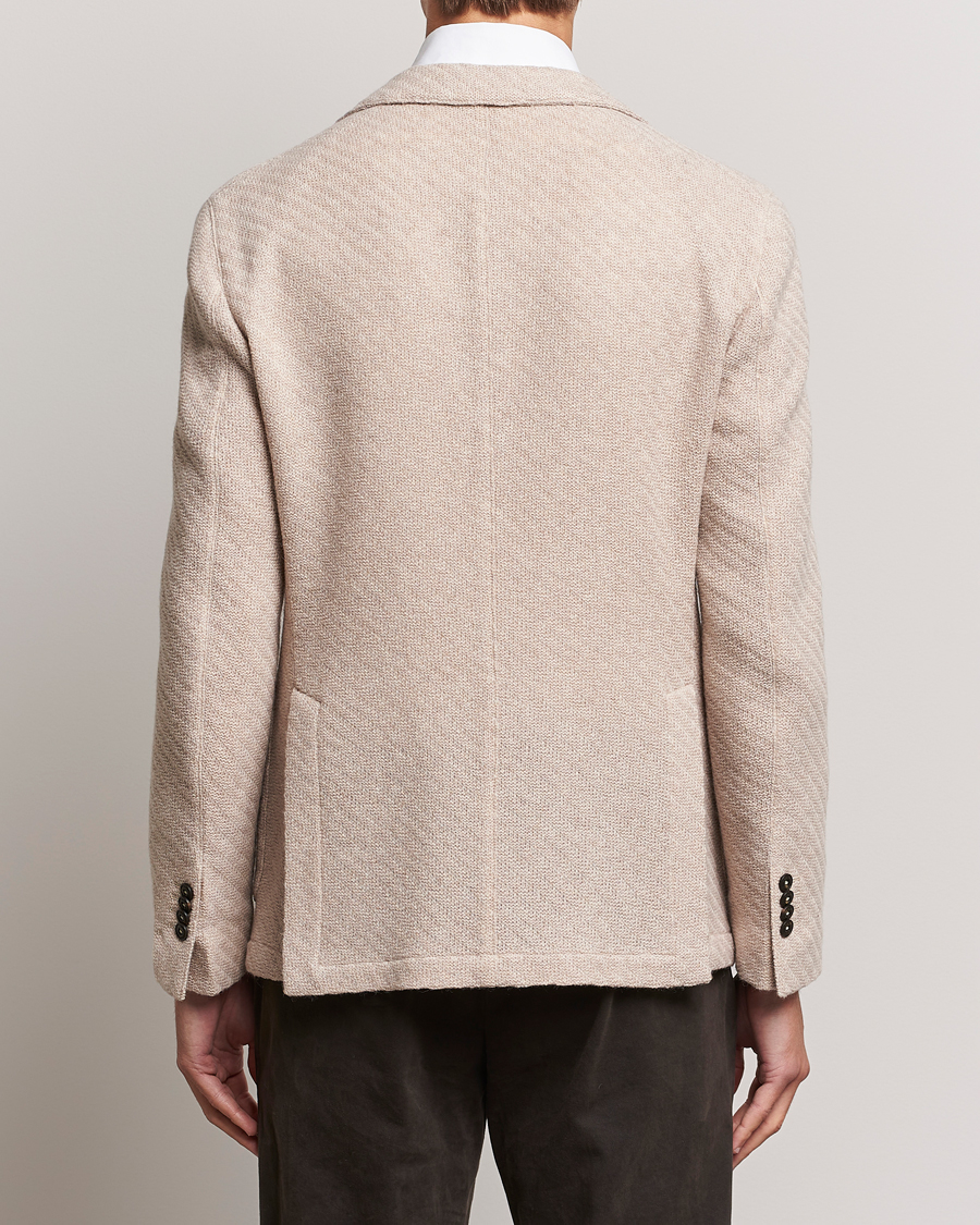 Herre | Dressjakker | L.B.M. 1911 | Knitted Punto Wool Structure Blazer Beige