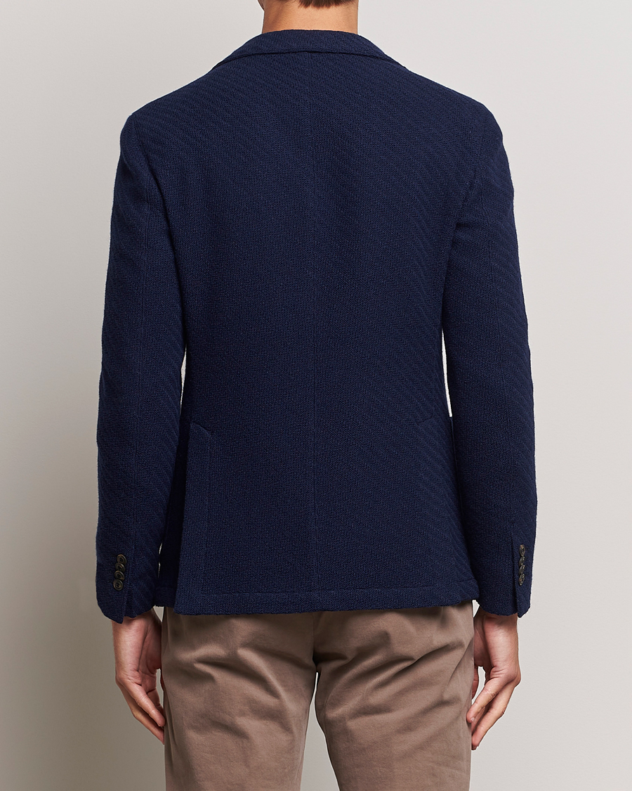 Herre | Dressjakker | L.B.M. 1911 | Knitted Punto Wool Structure Blazer Navy