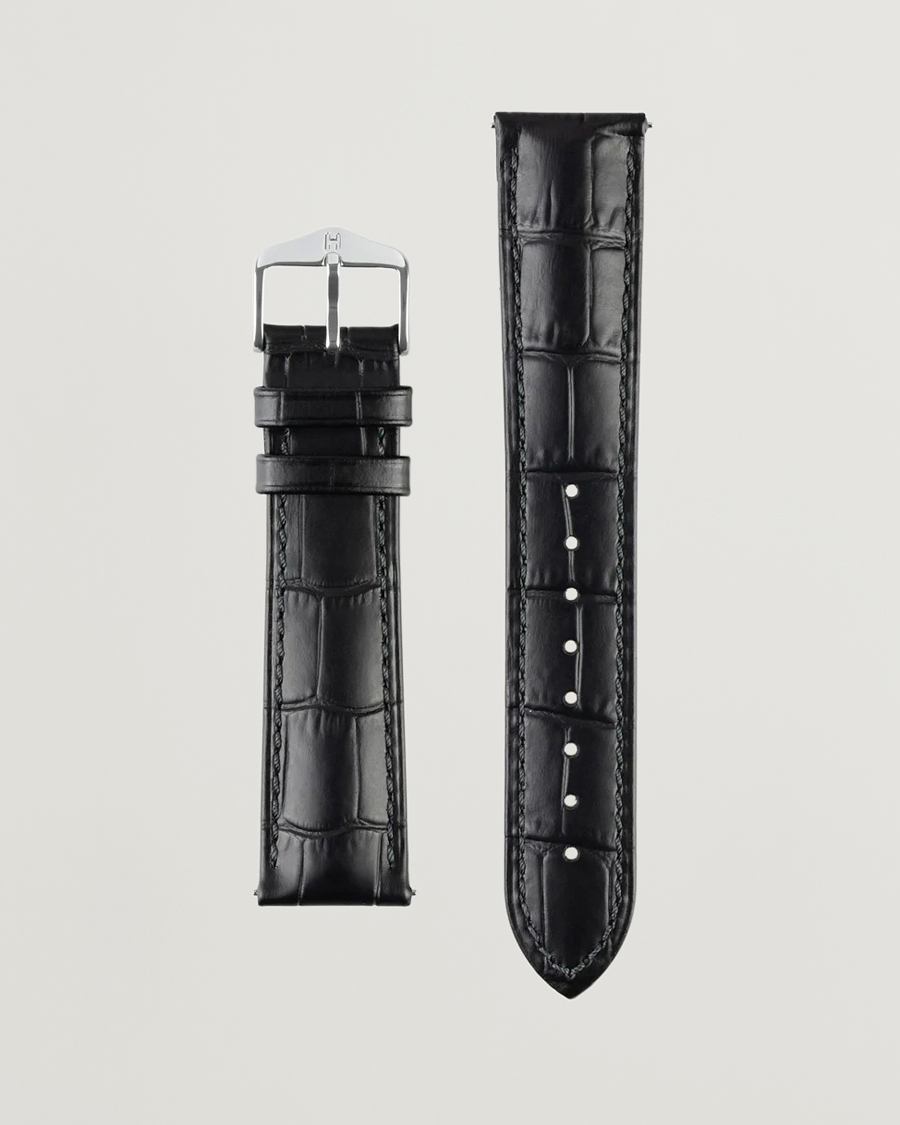 Herre | Klokkeremmer | HIRSCH | Duke Embossed Leather Watch Strap Black
