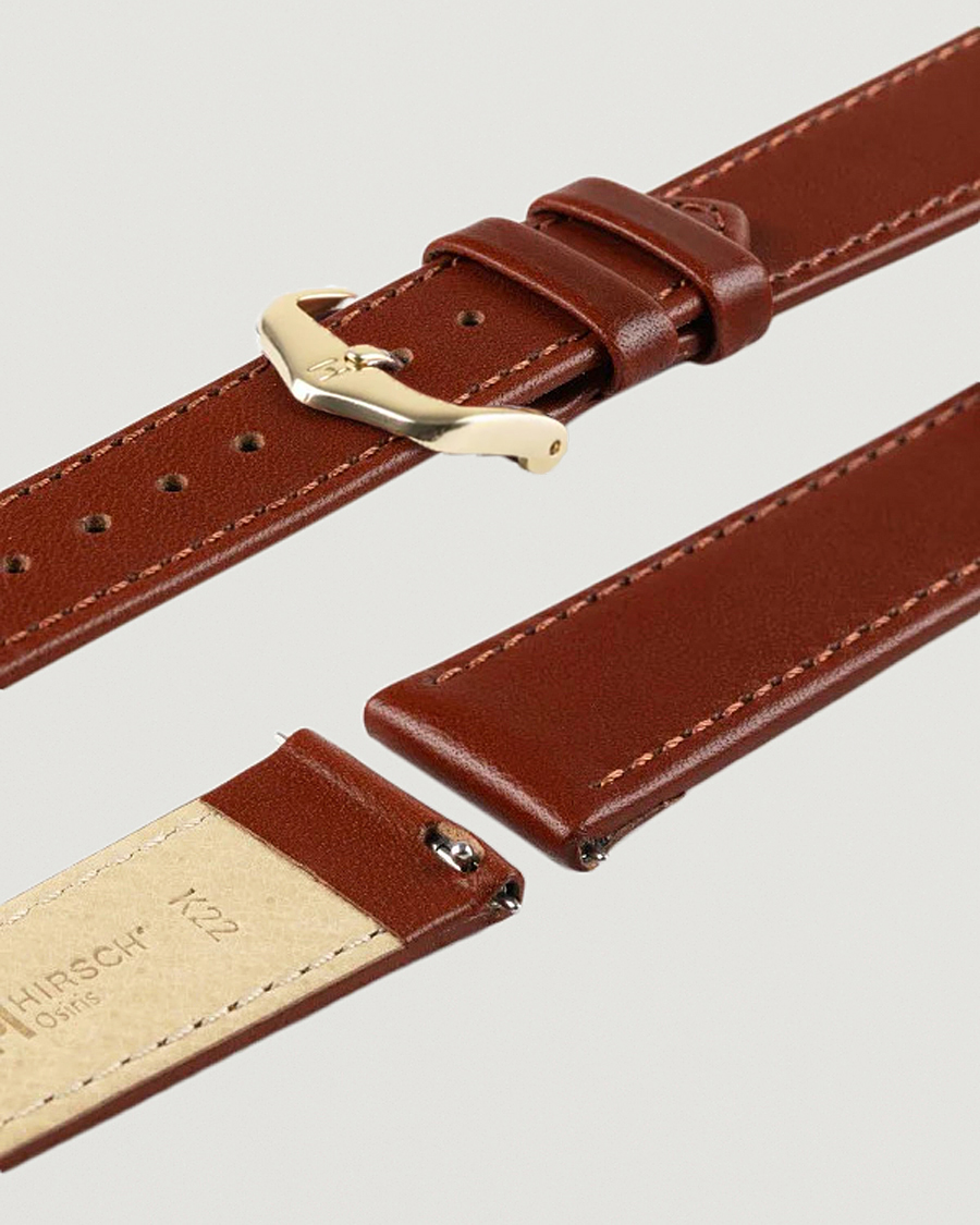 Herre | Klokkeremmer | HIRSCH | Osiris Calf Leather Watch Strap Mid Brown