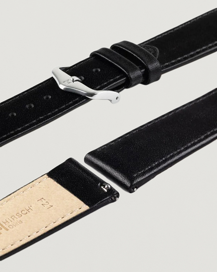 Herre | Klokkeremmer | HIRSCH | Osiris Calf Leather Watch Strap Black