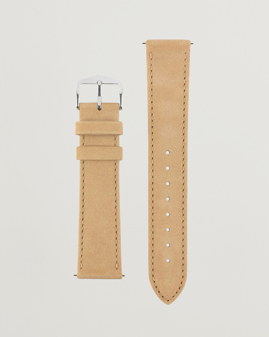 Herre | Klokkeremmer | HIRSCH | Osiris Calf Leather Nubuck Effect Watch Strap Beige