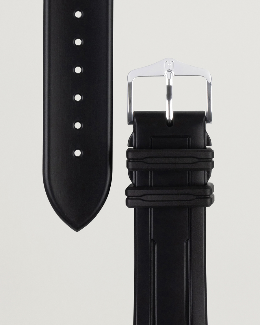 Herre | Klokkeremmer | HIRSCH | Hevea Rubber Watch Strap Black