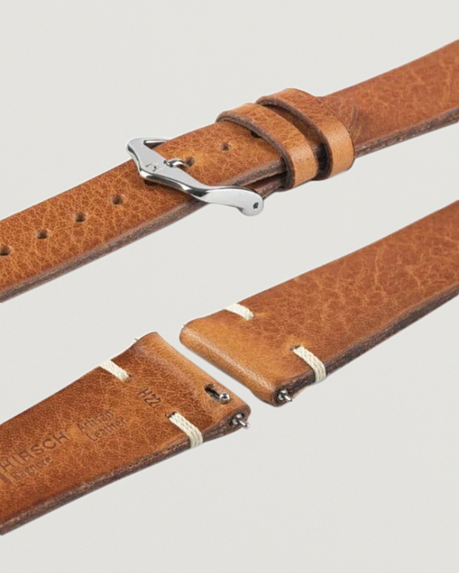 Herre | Klokkeremmer | HIRSCH | Bagnore Vintage Leather Watch Strap Golden Brown