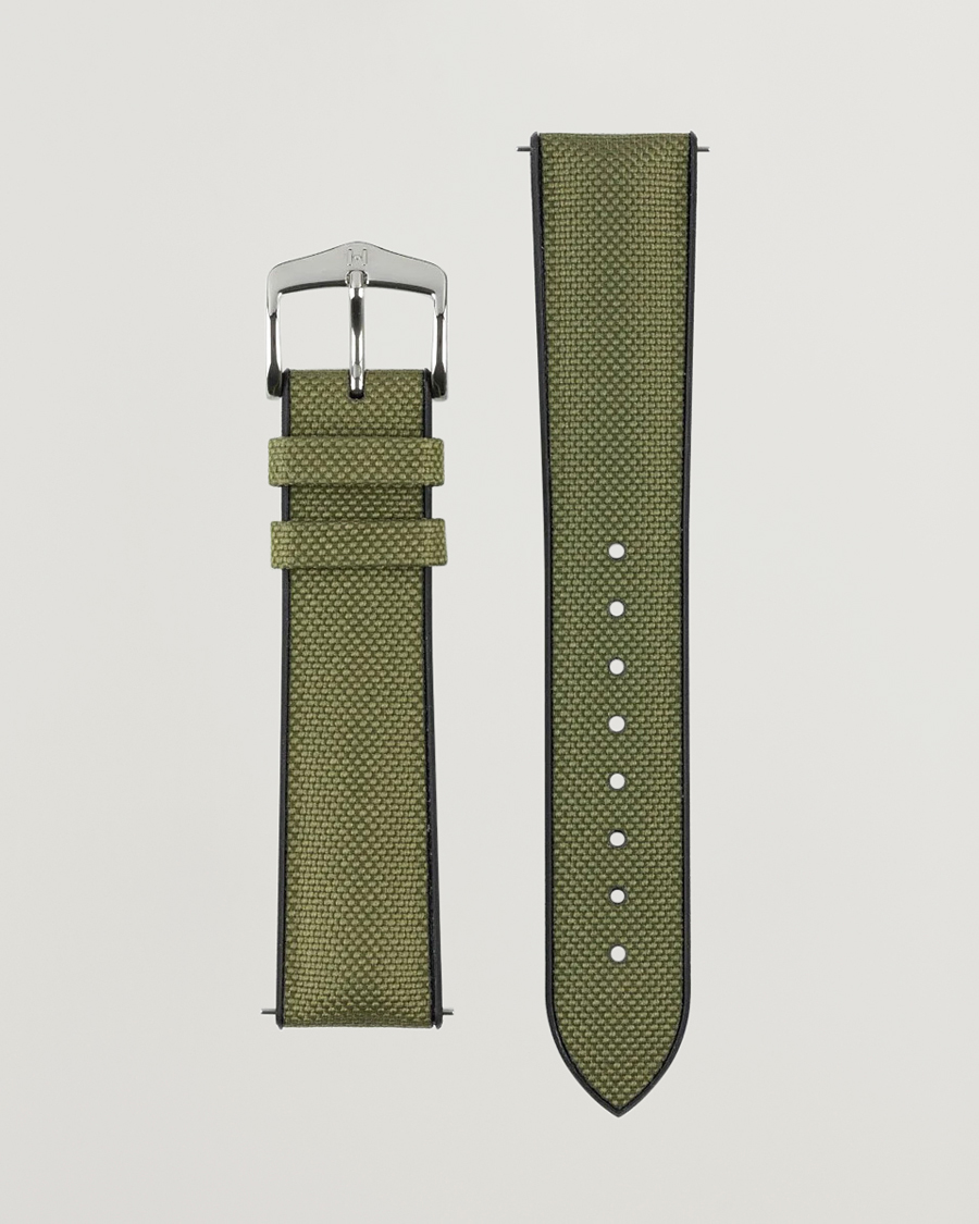 Herre | Klokkeremmer | HIRSCH | Arne Sailcloth Effect Performance Watch Strap Olive