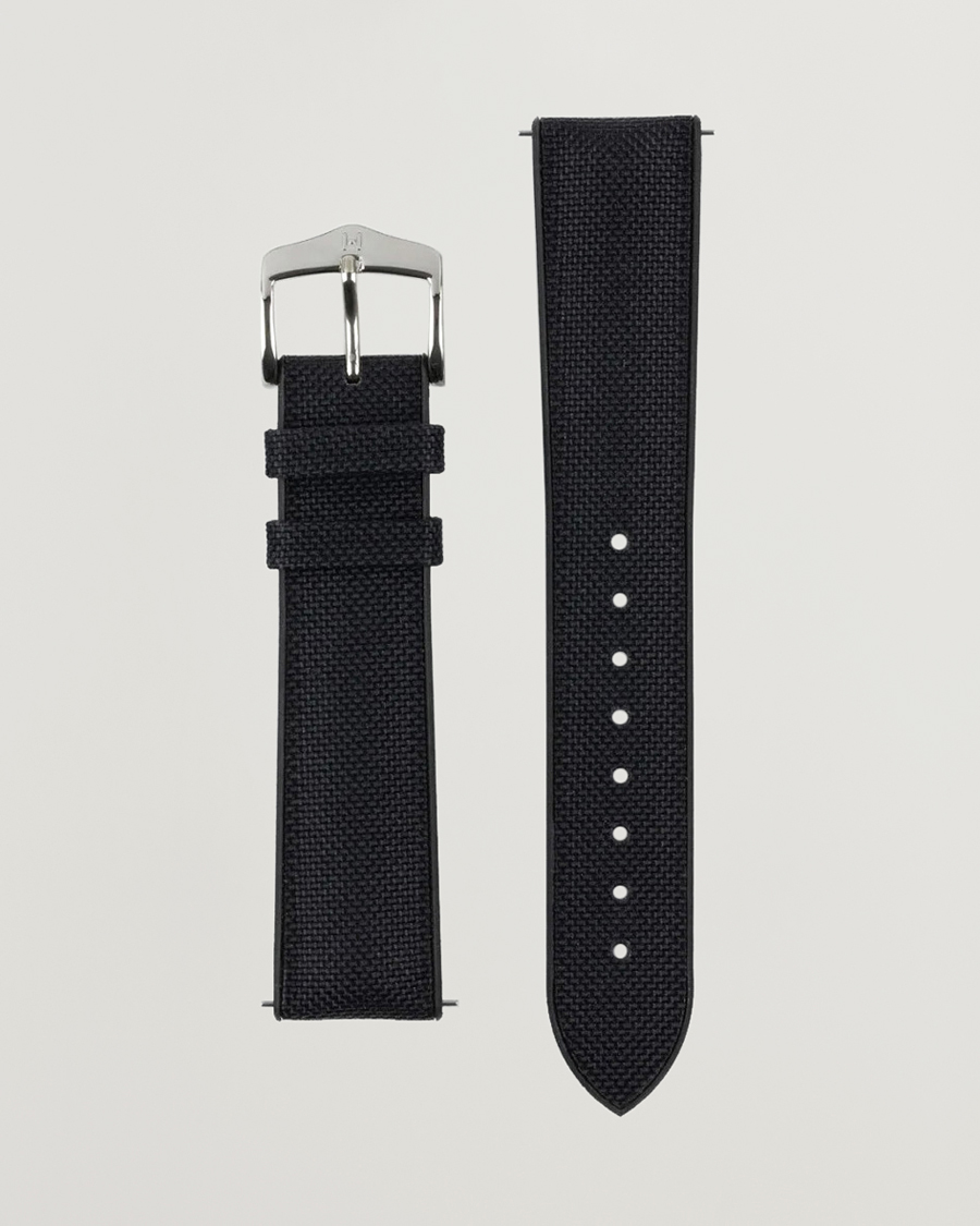 Herre | Klokkeremmer | HIRSCH | Arne Sailcloth Effect Performance Watch Strap Black