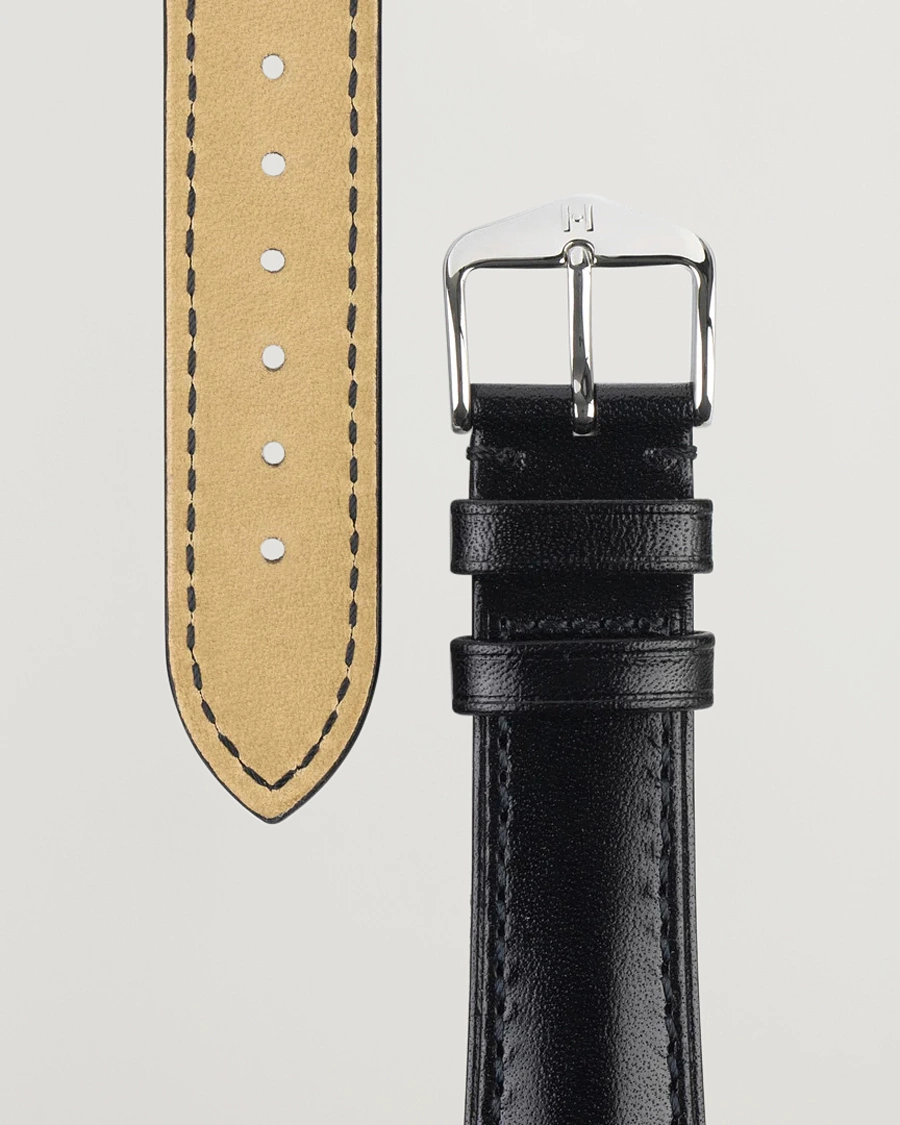 Herre | HIRSCH | HIRSCH | Siena Tuscan Leather Watch Strap Black