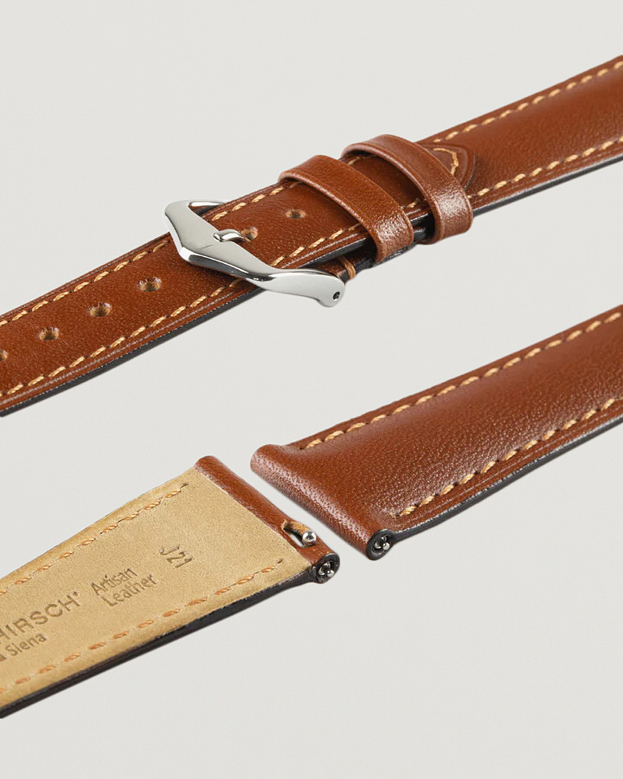 Herre | Klokkeremmer | HIRSCH | Siena Tuscan Leather Watch Strap Golden Brown
