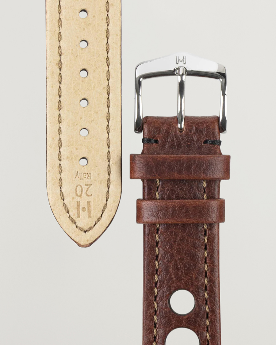 Herr | Klockarmband | HIRSCH | Rally Natural Leather Racing Watch Strap Brown