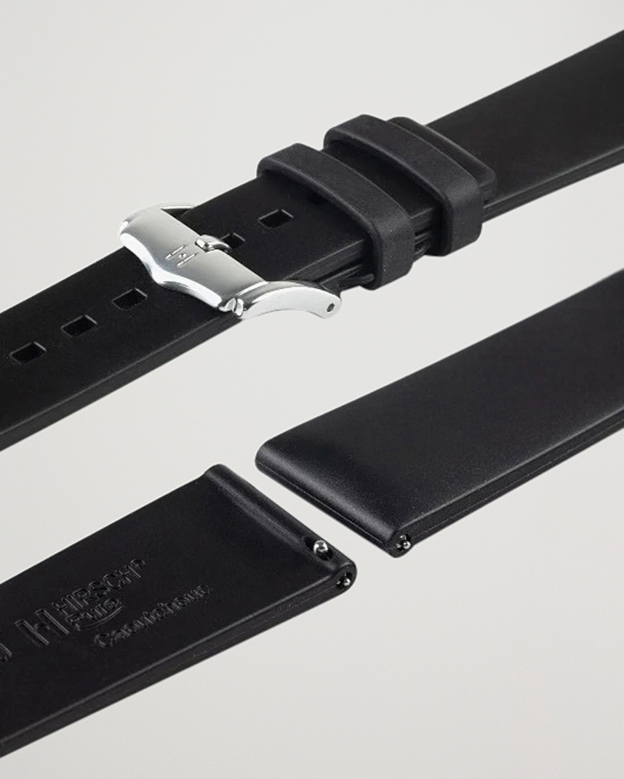 Herre | Klokkeremmer | HIRSCH | Pure Natural Rubber Watch Strap Black