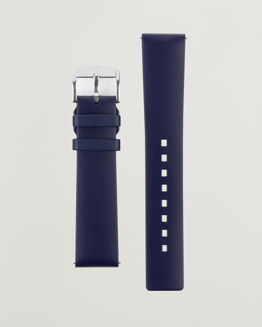 Herre |  | HIRSCH | Pure Natural Rubber Watch Strap Blue