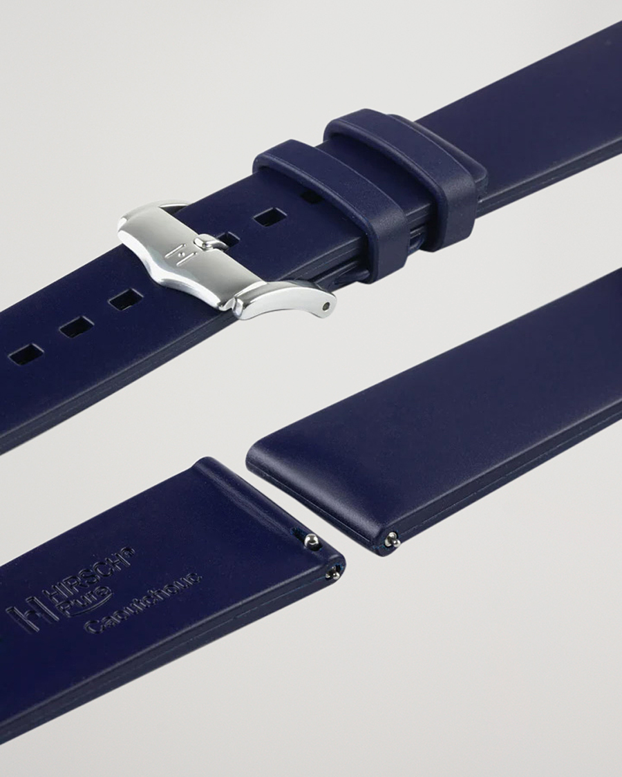 Herre | Klokkeremmer | HIRSCH | Pure Natural Rubber Watch Strap Blue