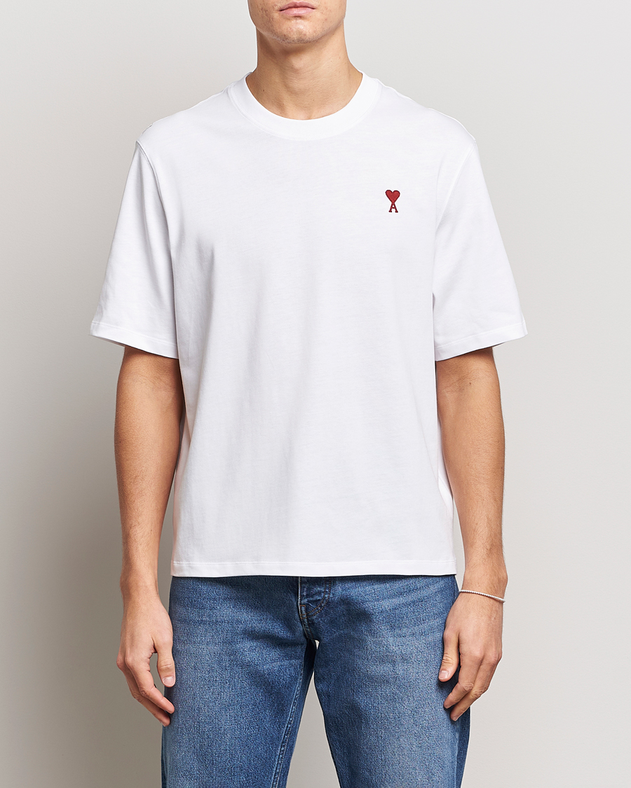 Herre | T-Shirts | AMI | Heart Logo T-Shirt White